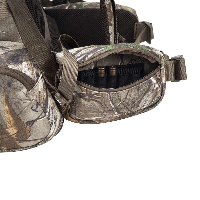 Mochila de caza con marco de aluminio interior de 50 l con eslinga de rifle de liberación rápida